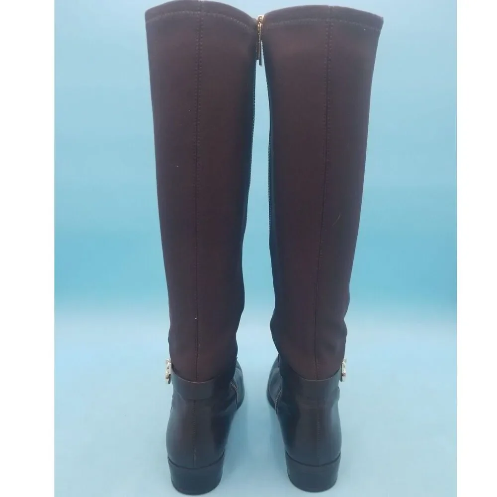 Michael Kors Hamilton Brown Leather Knee High Riding Boots 6M